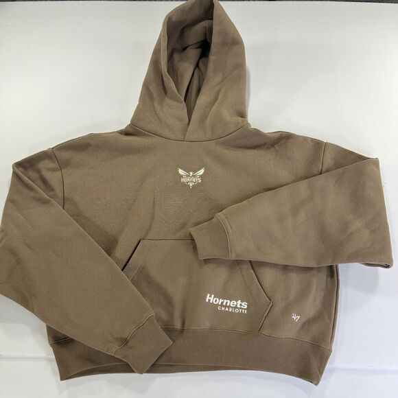 47 Tops - '47 Brand Charlotte Hornets Hoodie Womens SIze Medium Brown Cropped NBA Fleece